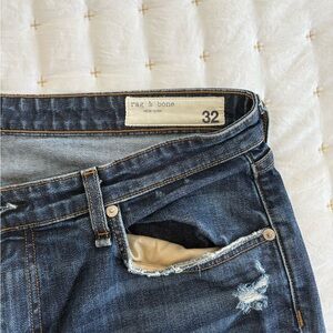 Rag & Bone Classic Blue Jeans with Distressed Detail